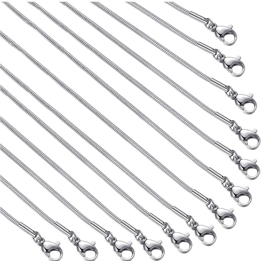 Elegant Silver Chain Necklace Set Stainless Steel